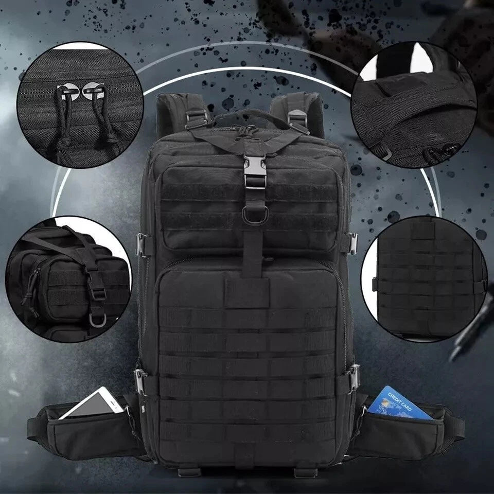 30L Waterproof Tactical Backpack Camping Hiking Travel Rucksack Bag