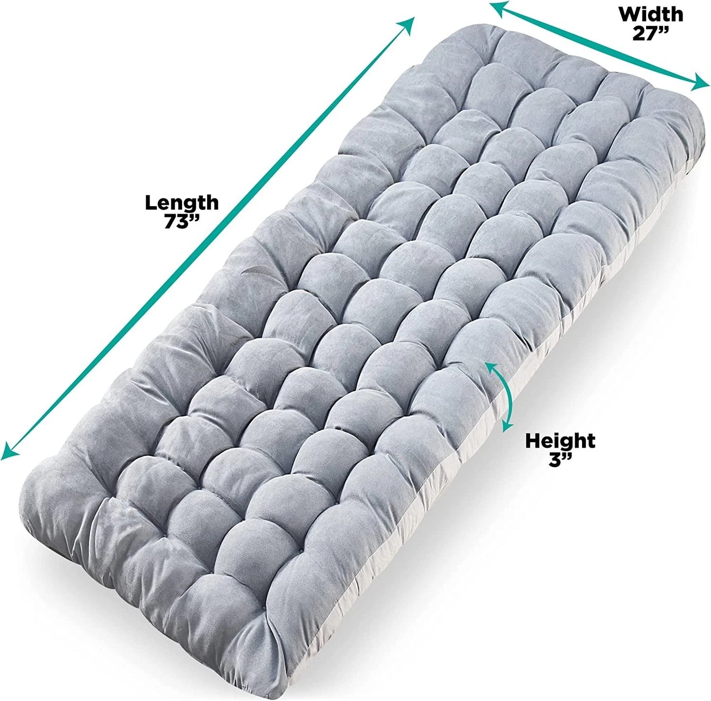2 Pack Foldable Camping Mattress Pads 73 Inch Waterproof Bottom