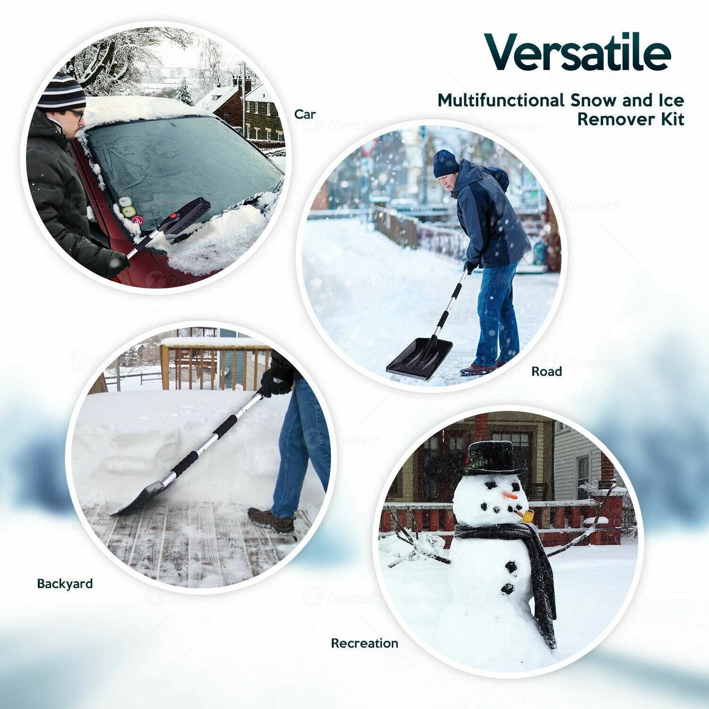 3-in-1 Car Snow Shovel Brush and Ice Scraper Kit