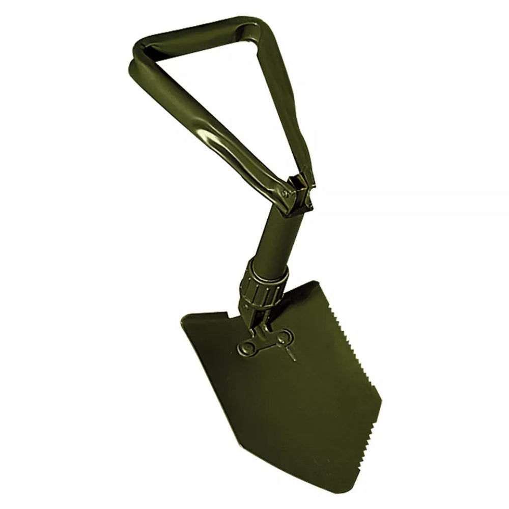 Tri-Fold Camping Shovel Compact Folding Survival Tool with Carry Pouch