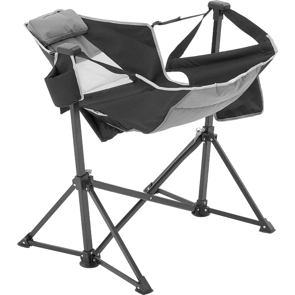 Folding Hammock Camping Chair 300 lb Capacity with Headrest & Cup Holder