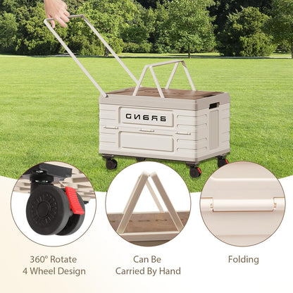 Foldable 360° Storage Cart - Heavy-Duty Mobile Organizer