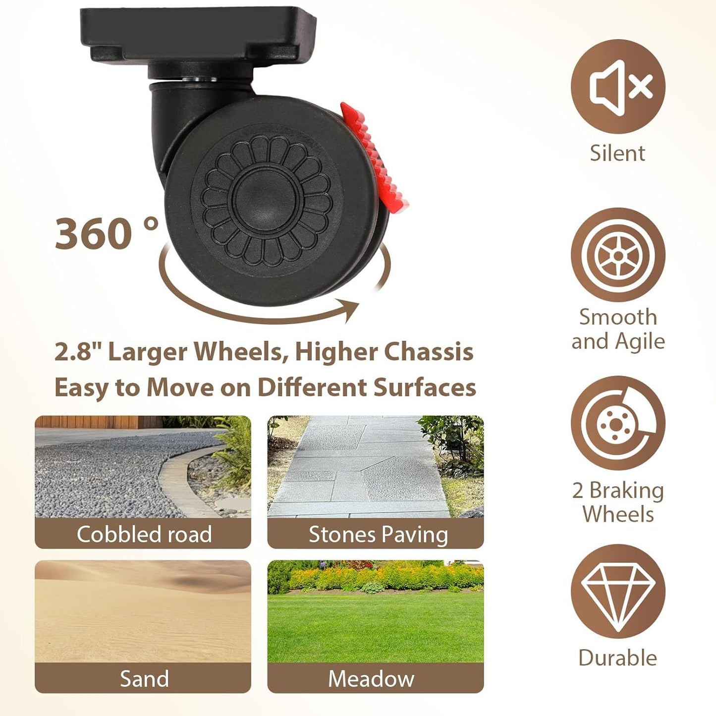 Foldable 360° Storage Cart - Heavy-Duty Mobile Organizer