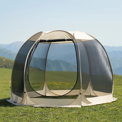 6-Sided Pop Up Camping Tent with Mesh Windows