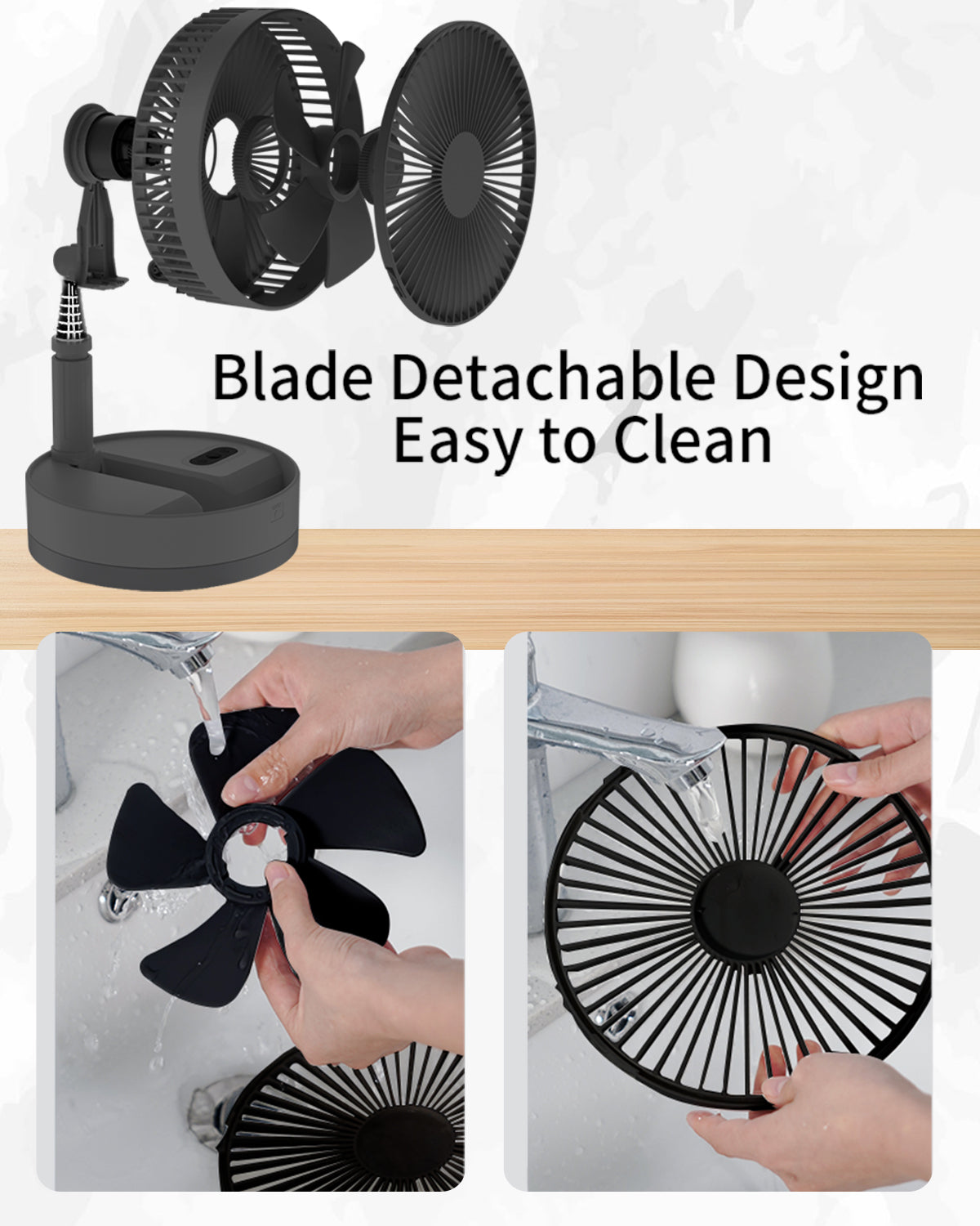 Foldable Fan with Remote & 10800mAh Battery - Portable & Powerful