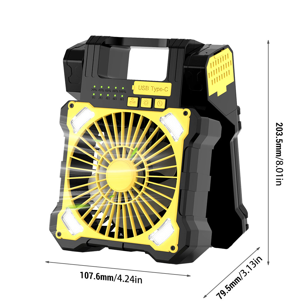 Solar Charging Portable Fan - Outdoor Camping & Emergency Use