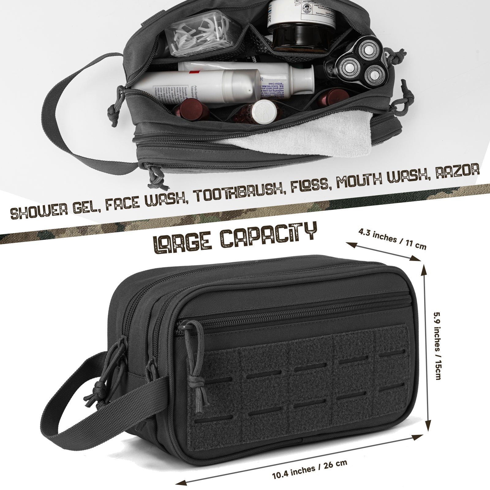 Travel Toiletry Bag for Men: Shaving Kit & Hygiene Organizer
