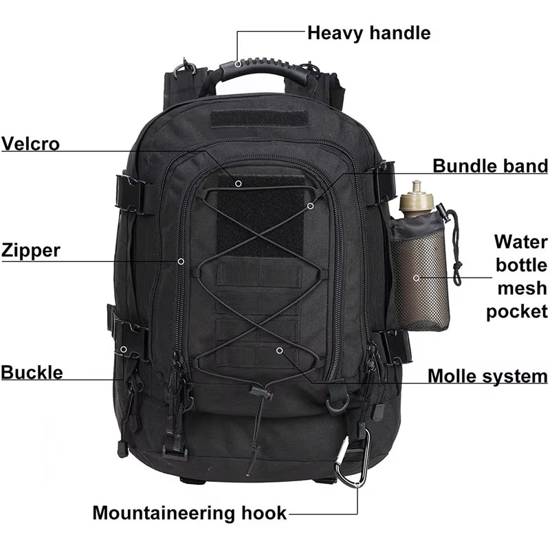 60L Tactical Backpack for Survival Waterproof Military Bug Out Bag