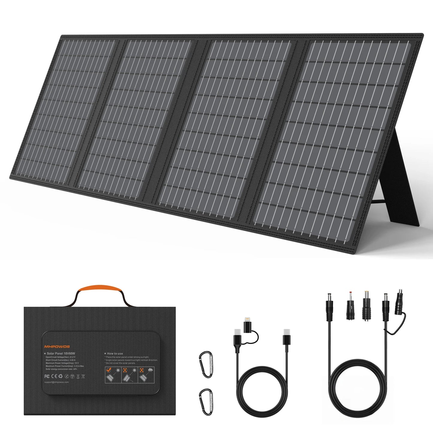 Foldable Solar Charger 45W/60W - USB-C Powerbank Ready