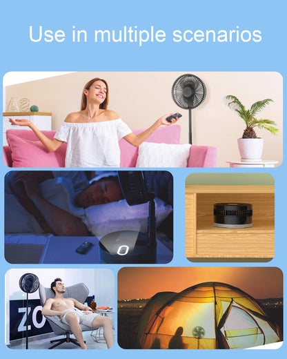 Foldable Fan with Remote & 10800mAh Battery - Portable & Powerful