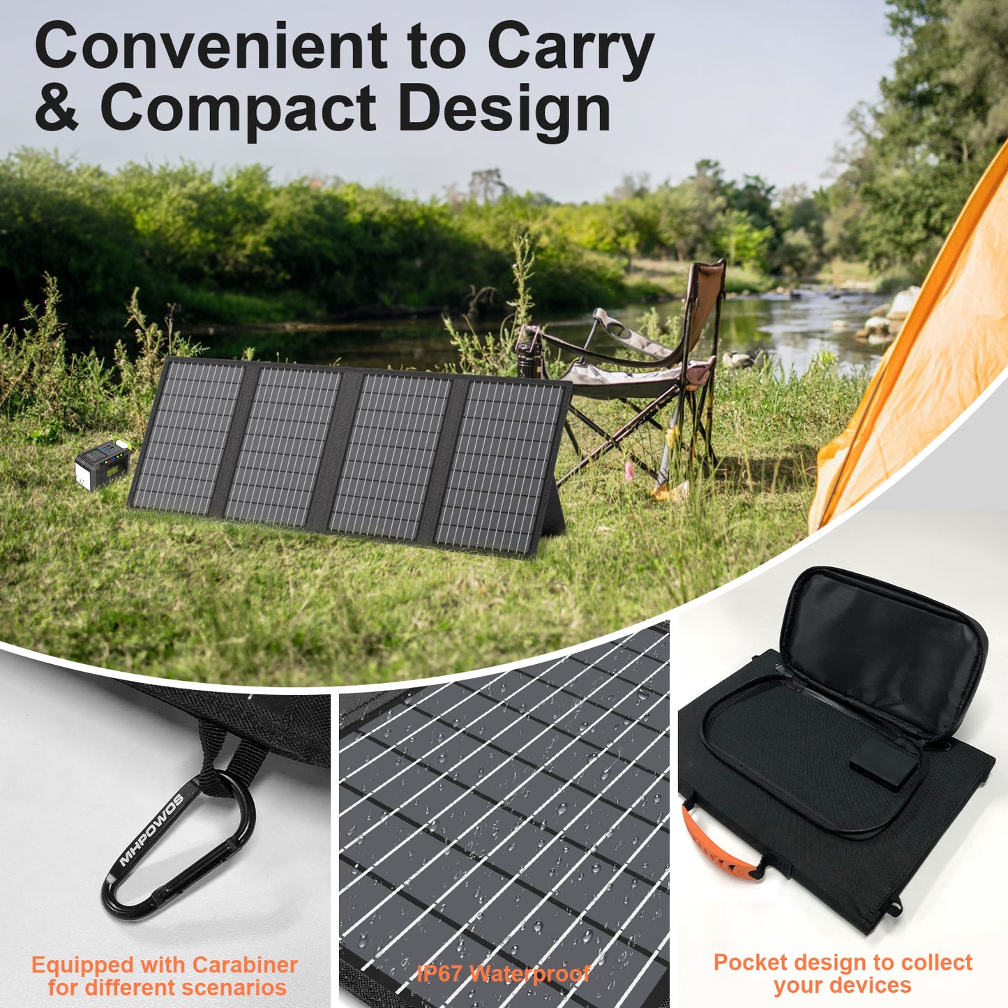 Foldable Solar Charger 45W/60W - USB-C Powerbank Ready