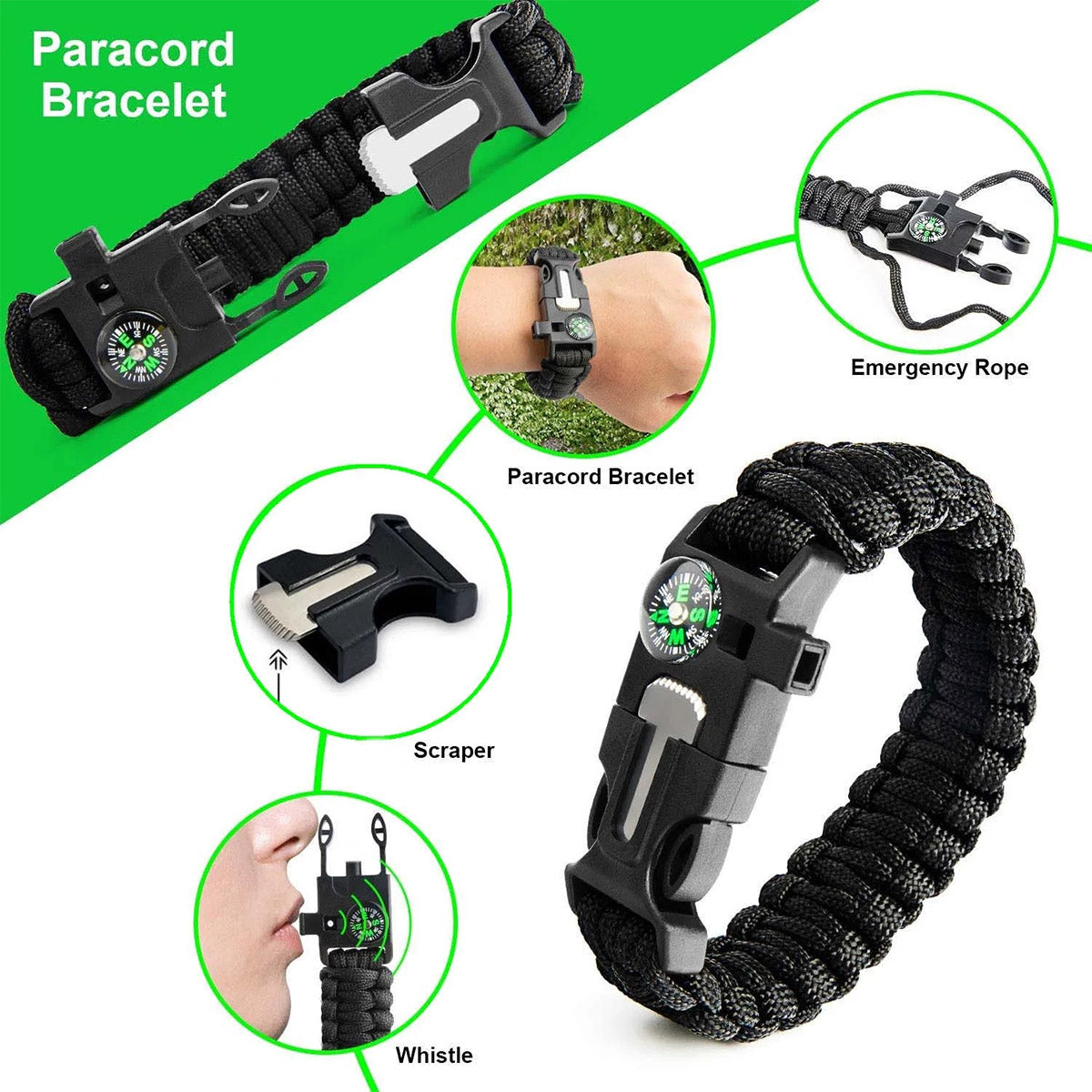 Emergency Camping Gear 142PCS: Survival & First Aid Kit