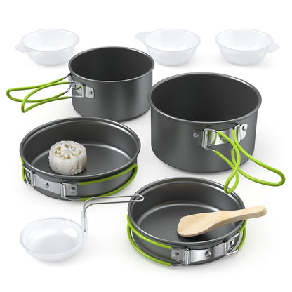 Outdoor Cooking Set: Non-Stick Pots, Pans & Teapot for Camping