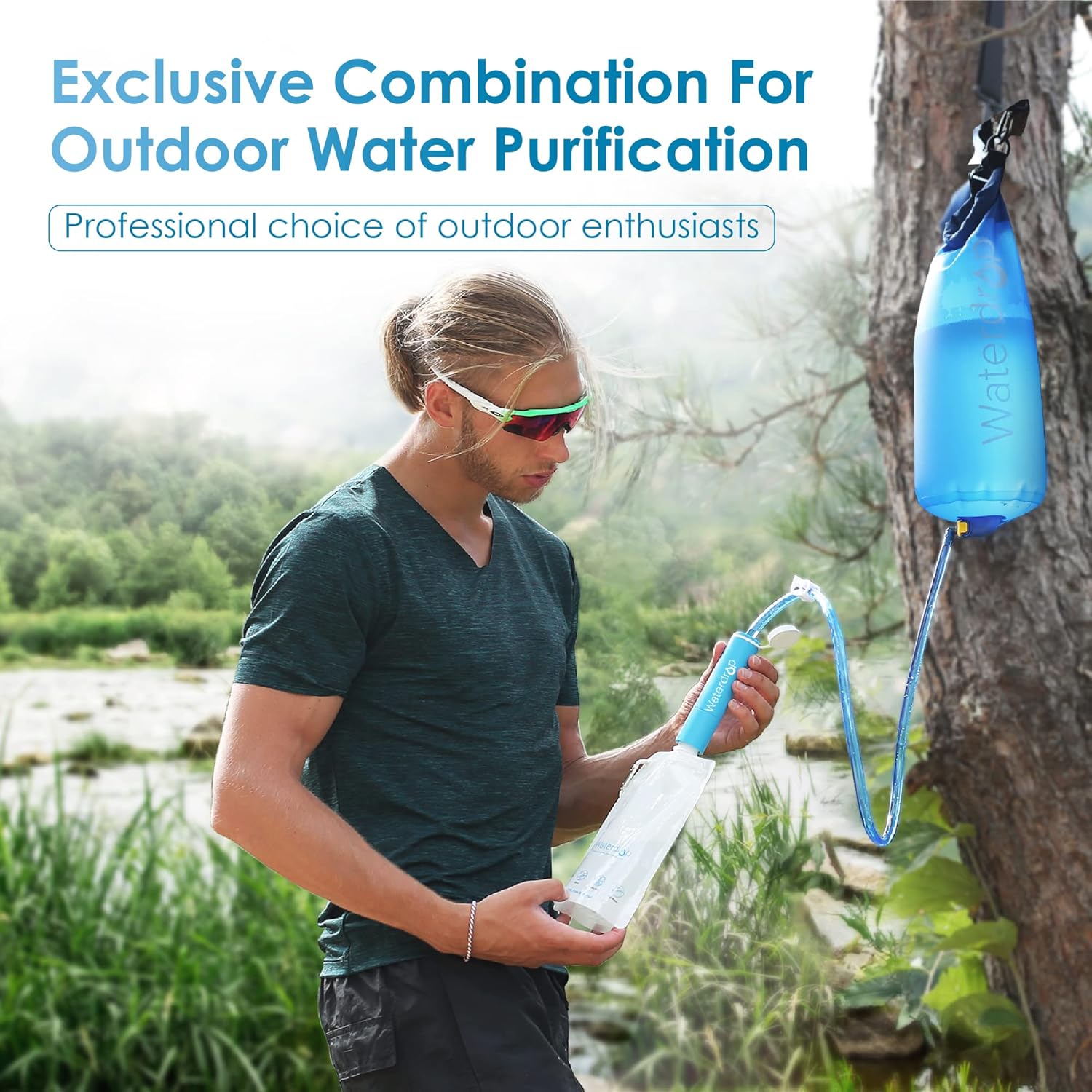 Camping Water Filter 1,400 Gallons Survival Straw