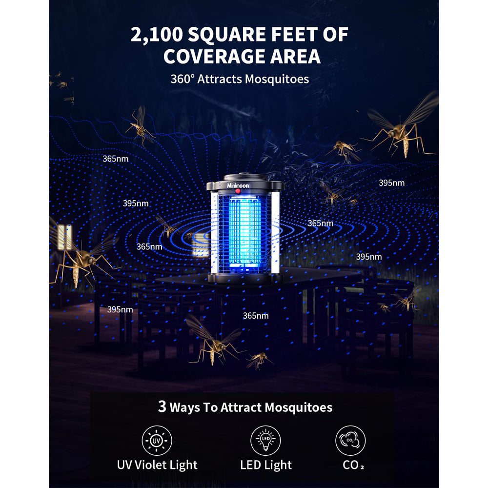 Bug Zapper 4200V Mosquito Trap Dual LED Outdoor