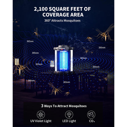 Bug Zapper 4200V Mosquito Trap Dual LED Outdoor