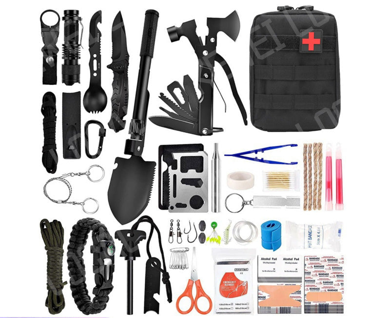 Emergency Camping Gear 142PCS: Survival & First Aid Kit