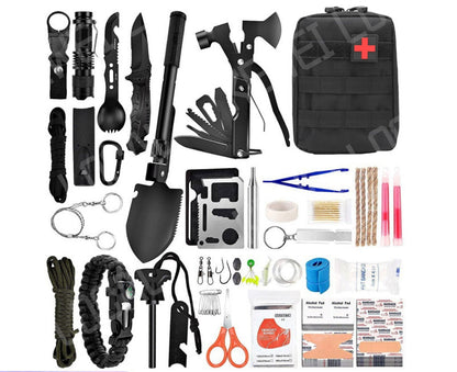 Emergency Camping Gear 142PCS: Survival & First Aid Kit