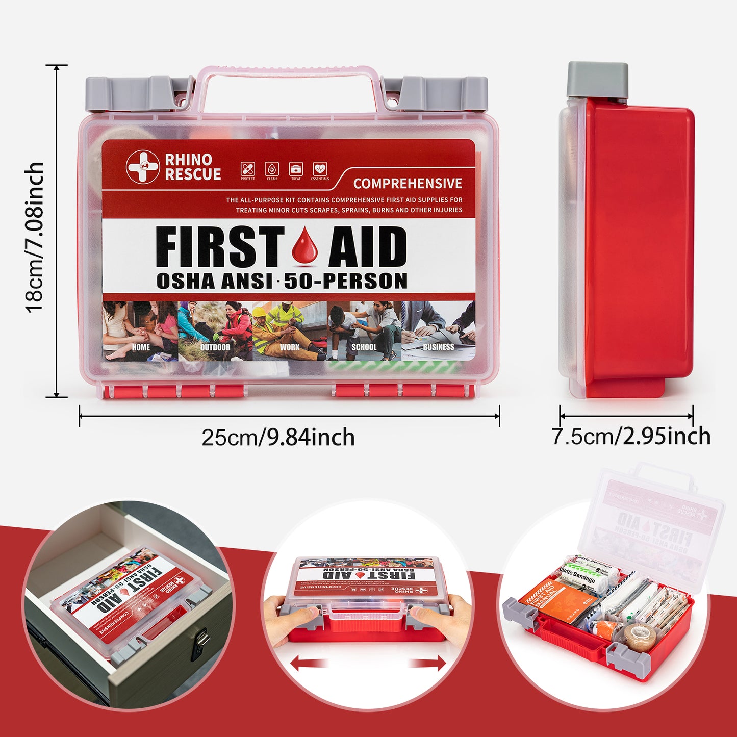Rhino Rescue Emergency Kit: School, Car & Outdoor Supplies