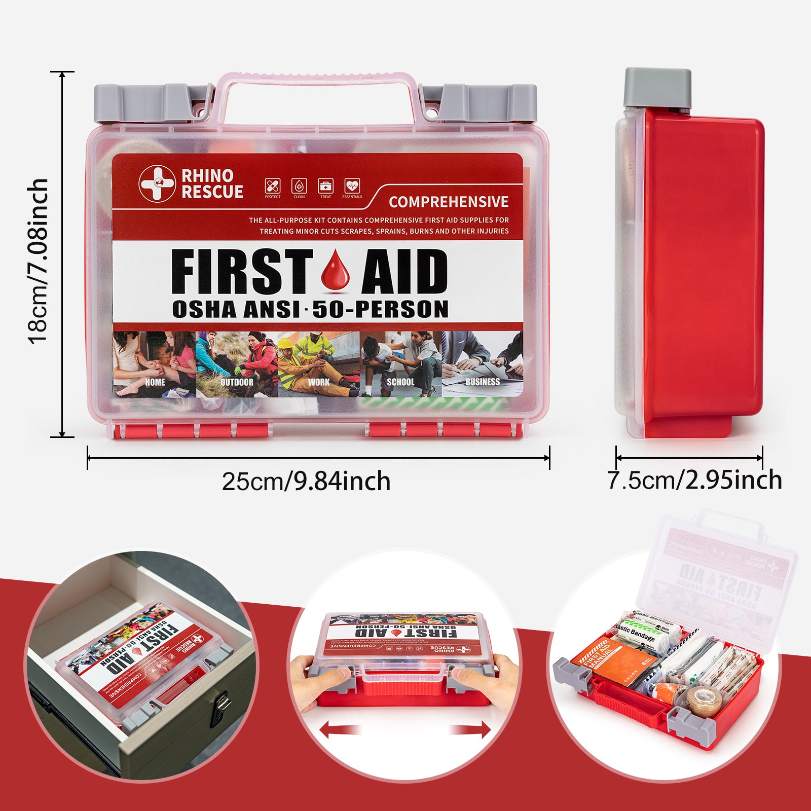 Rhino Rescue Emergency Kit: School, Car & Outdoor Supplies