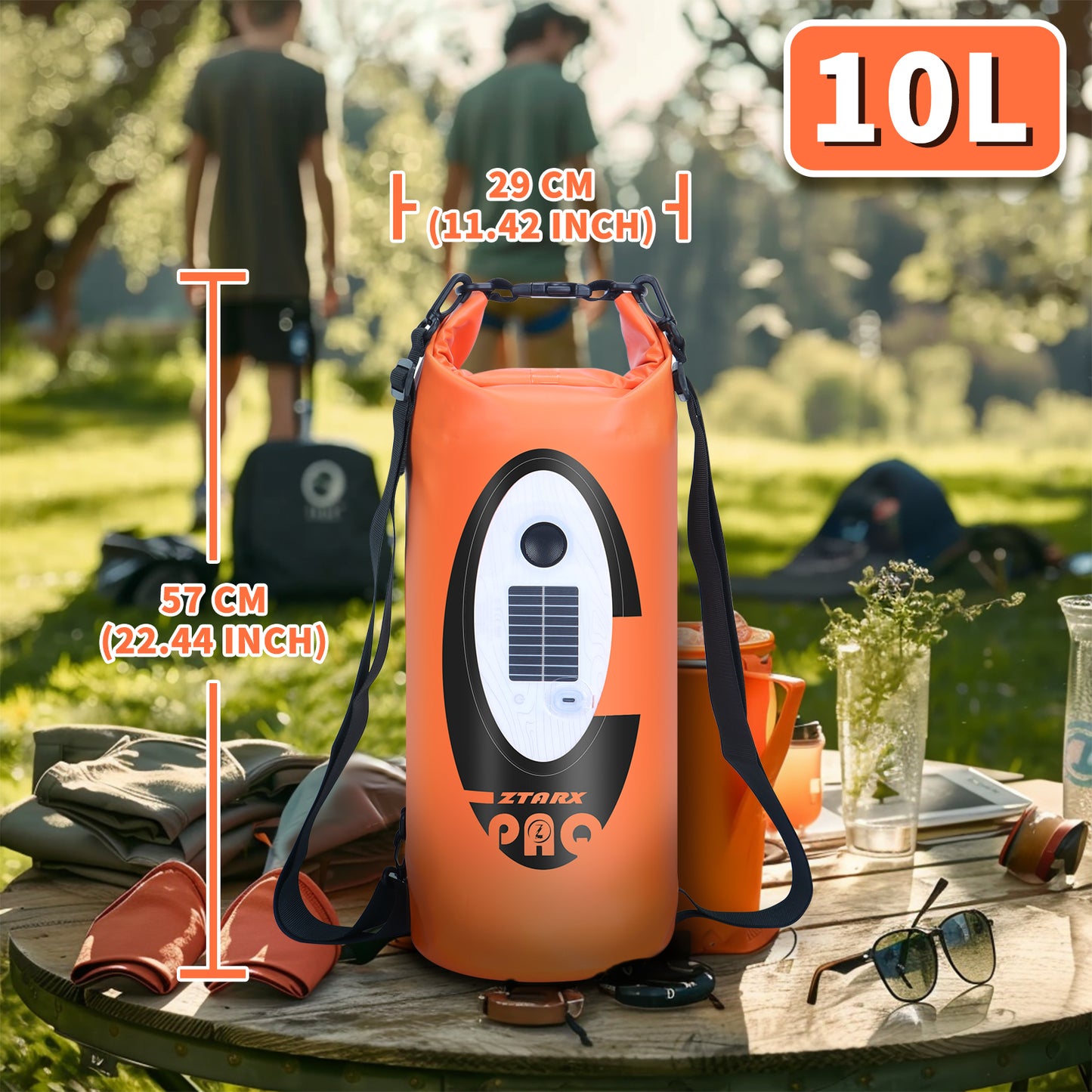 Waterproof Hiking Backpack: Solar Power & Bluetooth Speaker