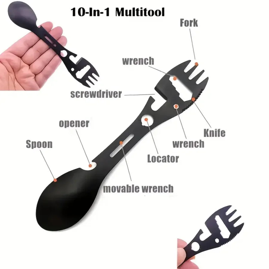Camping Fork Spoon: Lightweight Multi-Tool with Opener