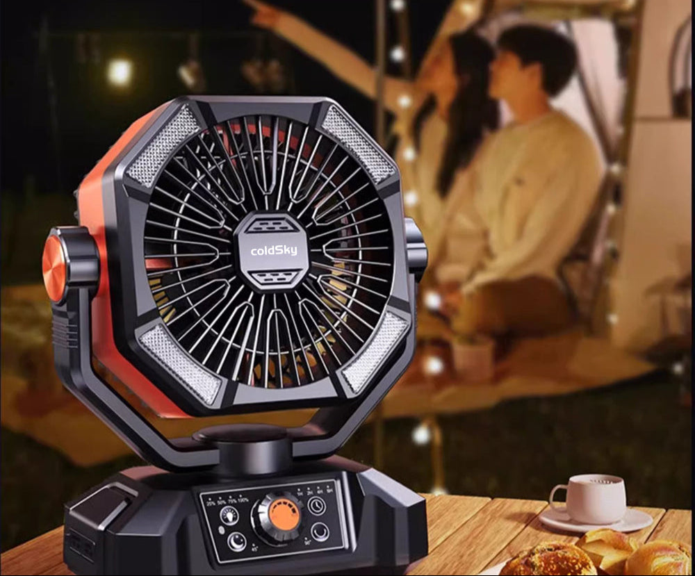 Portable Camping Fan 20000mAh Battery 8 Speeds LED Light