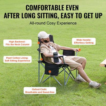 Outdoor Folding Chair 350lbs - Ultralight & Portable Comfort