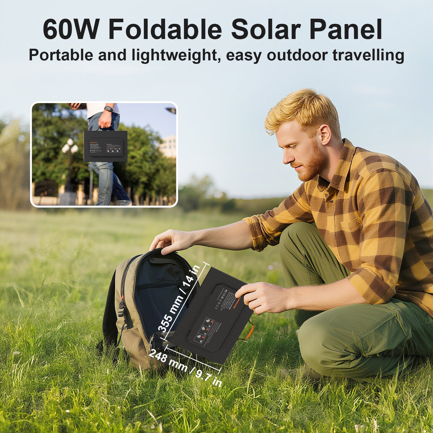 Foldable Solar Charger 45W/60W - USB-C Powerbank Ready
