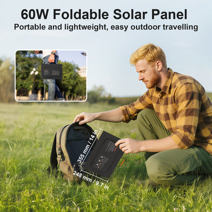 Foldable Solar Charger 45W/60W - USB-C Powerbank Ready