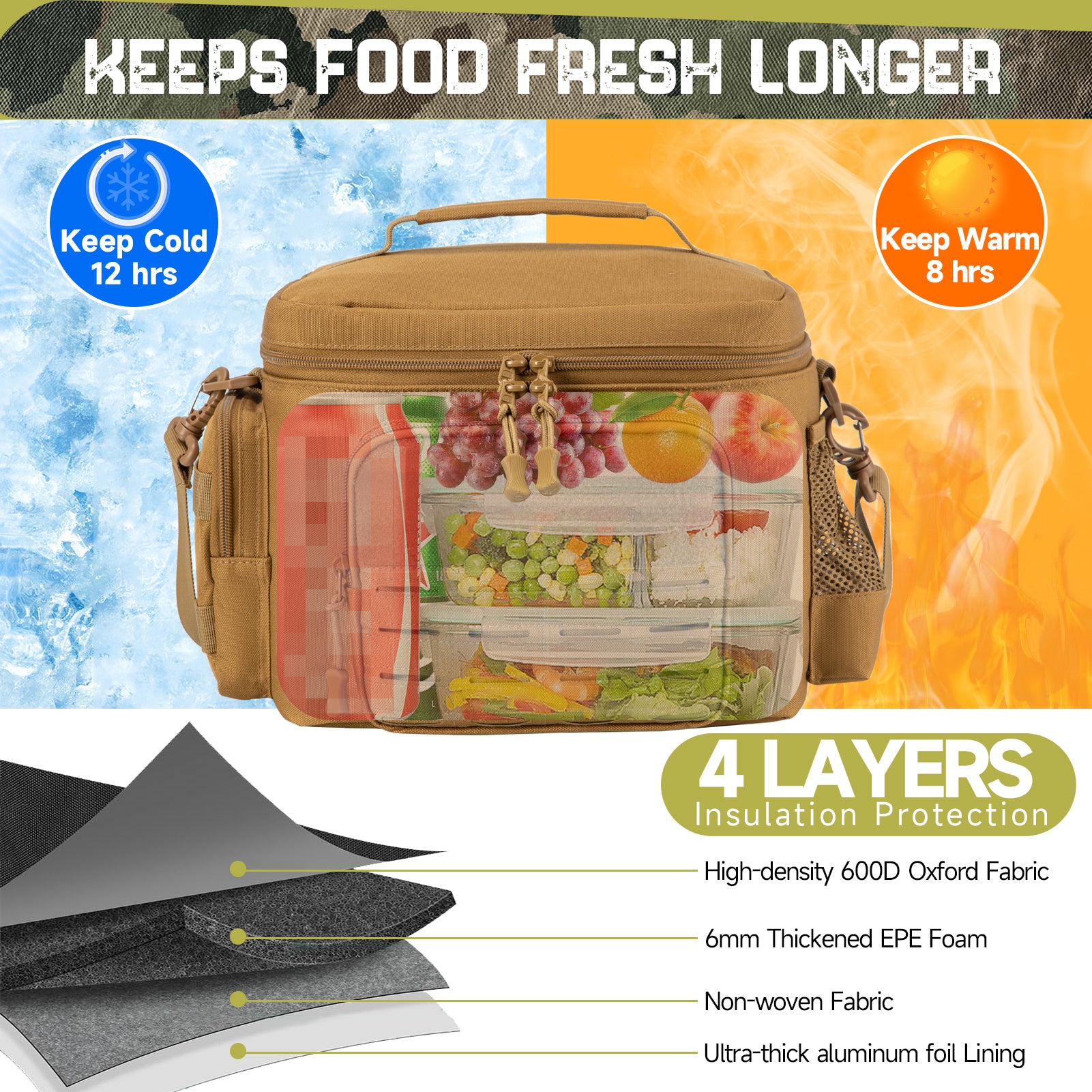 Men's Tactical Lunch Box - Heavy Duty, Leakproof, Insulated