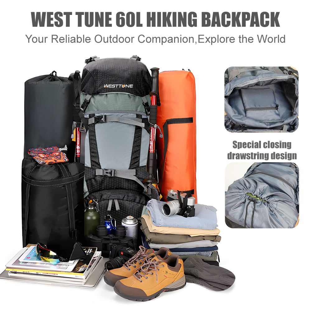 Explorer 60L Internal Frame Backpack - WESTTUNE Outdoor Gear