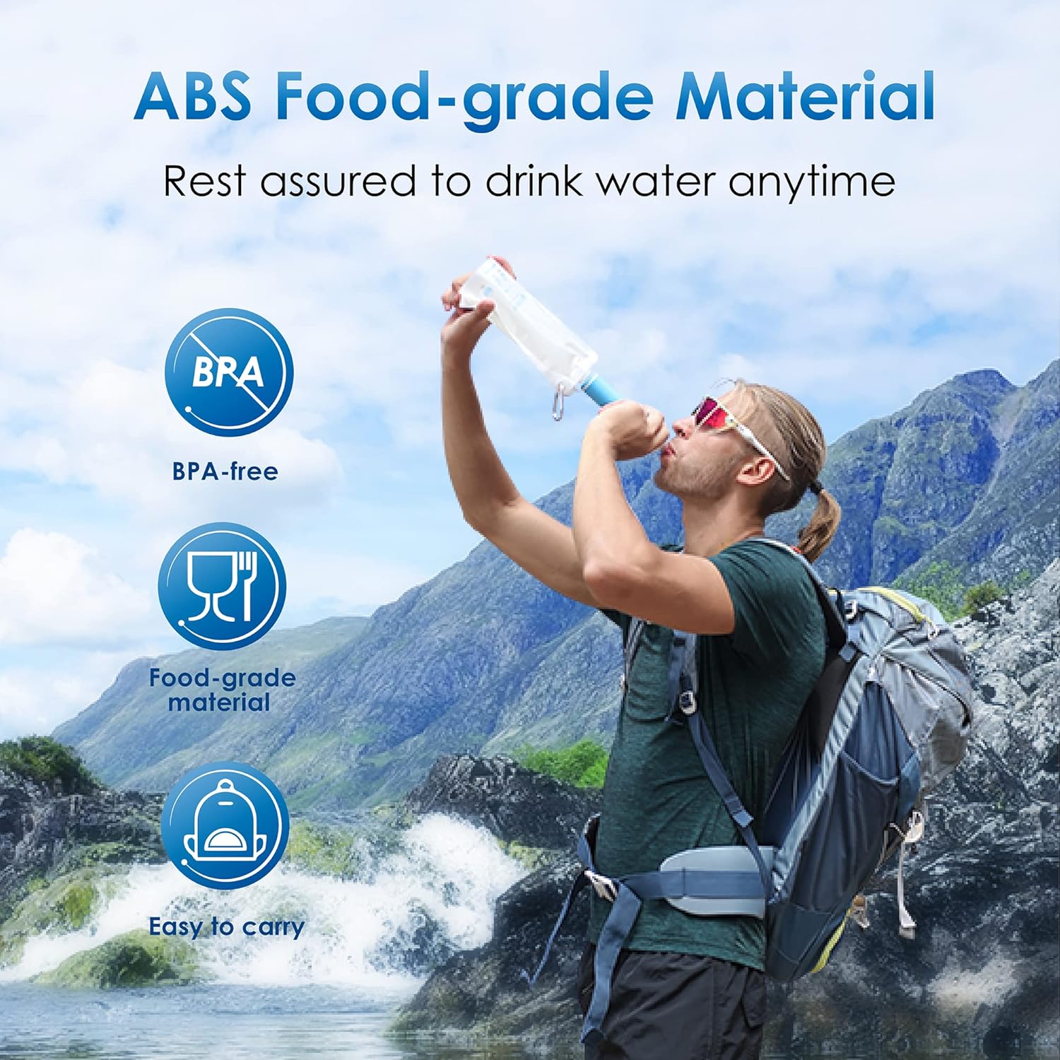 Survival Straw 5-Stage Purifier for Travel & Hiking