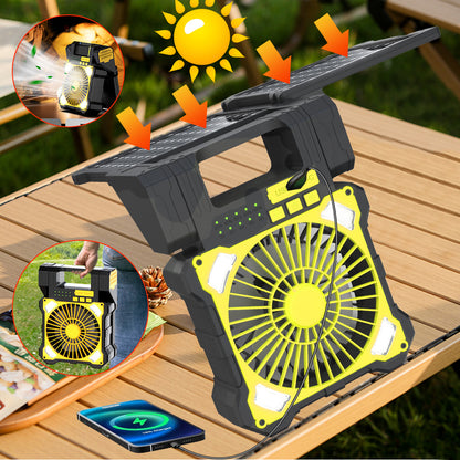Solar Charging Portable Fan - Outdoor Camping & Emergency Use
