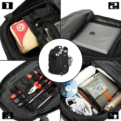 60L military tactical backpack with multiple storage compartments