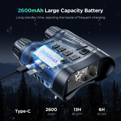 Portable device with 2600mAh battery capacity on a dark background