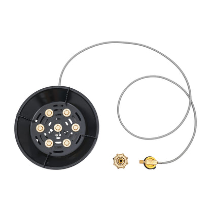 Portable camping stove with propane hose and fuel connector accessories