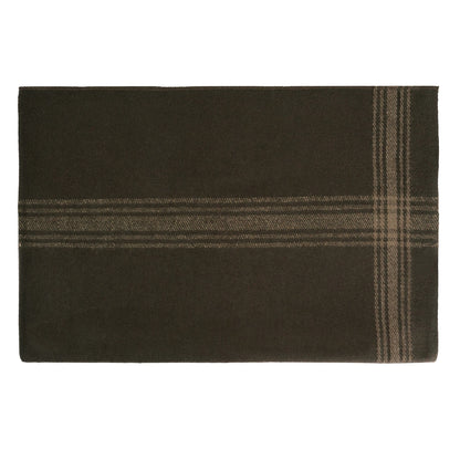 Dark brown plaid fabric with subtle pattern on a white background