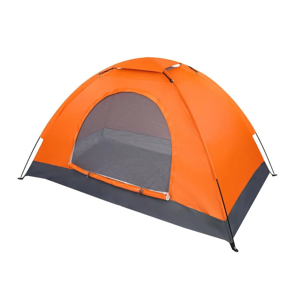 Orange and gray tent on a white background