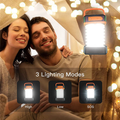 Solar Rechargeable LED Camping Lantern Flashlight