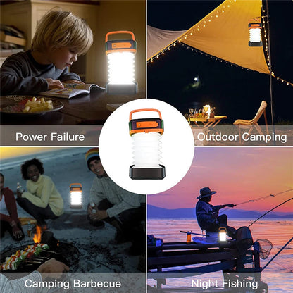 Solar Rechargeable LED Camping Lantern Flashlight