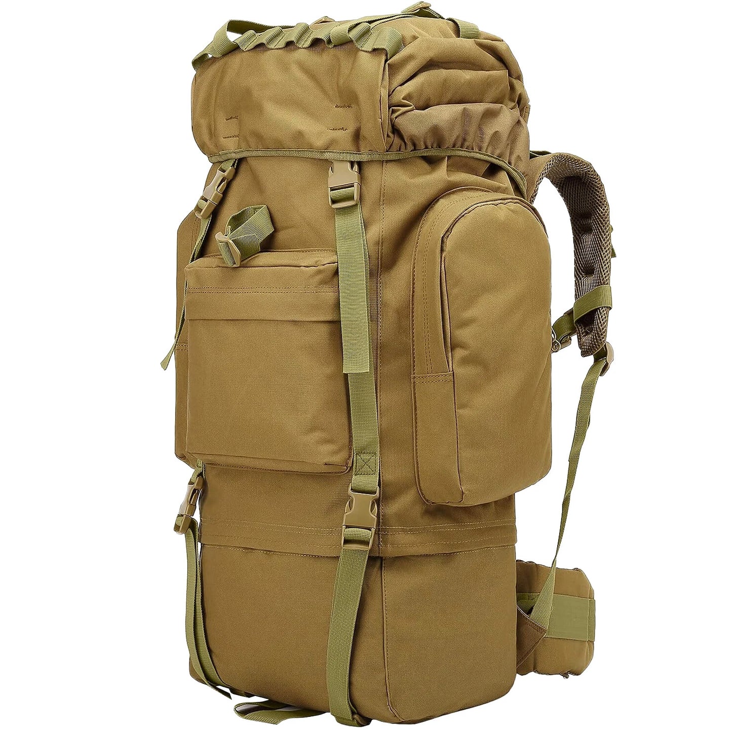 65L Tactical Hiking Backpack with Rain Cover and MOLLE Design
