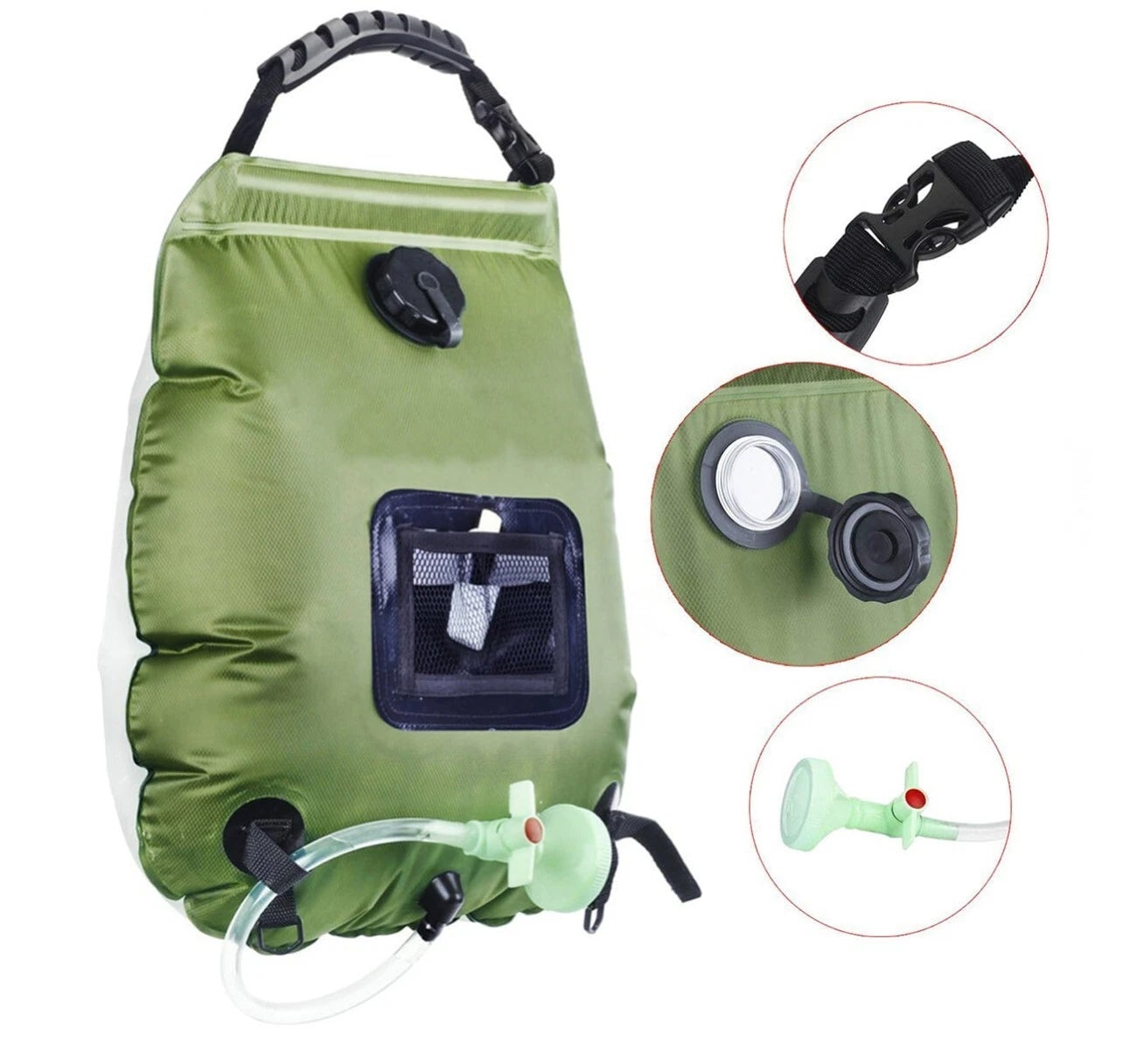 20L Solar Camping Shower Bag with Hose and Hanging Strap