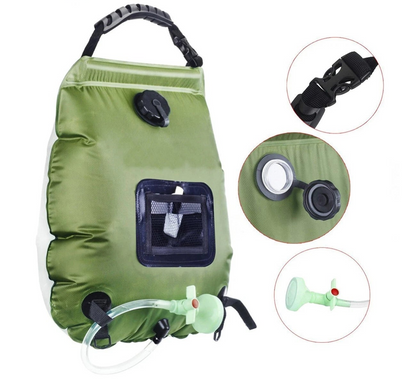 20L Solar Camping Shower Bag with Hose and Hanging Strap