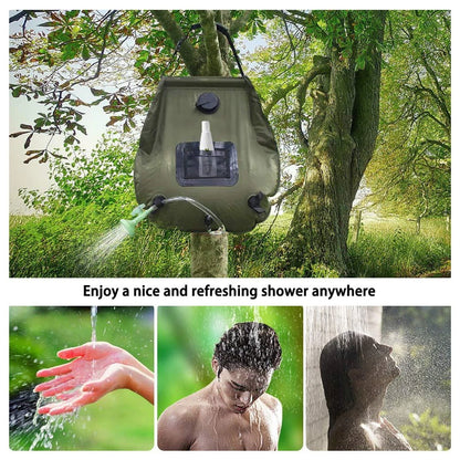20L Solar Camping Shower Bag with Hose and Hanging Strap