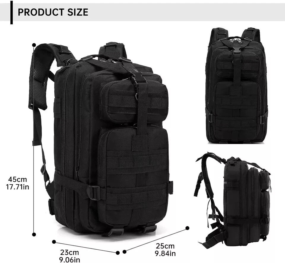 30L Waterproof Tactical Backpack Camping Hiking Travel Rucksack Bag