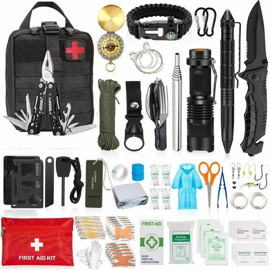 150 Piece Emergency Survival Kit Tactical Backpack Camping Hiking