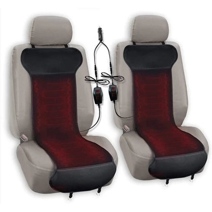 12V Heated Car Seat Cushion Covers 2 Pack Black