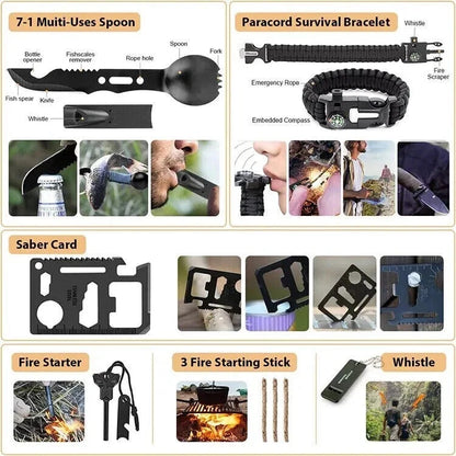 Emergency Survival Kit 250 Piece First Aid Bug Out Camping Camo Set