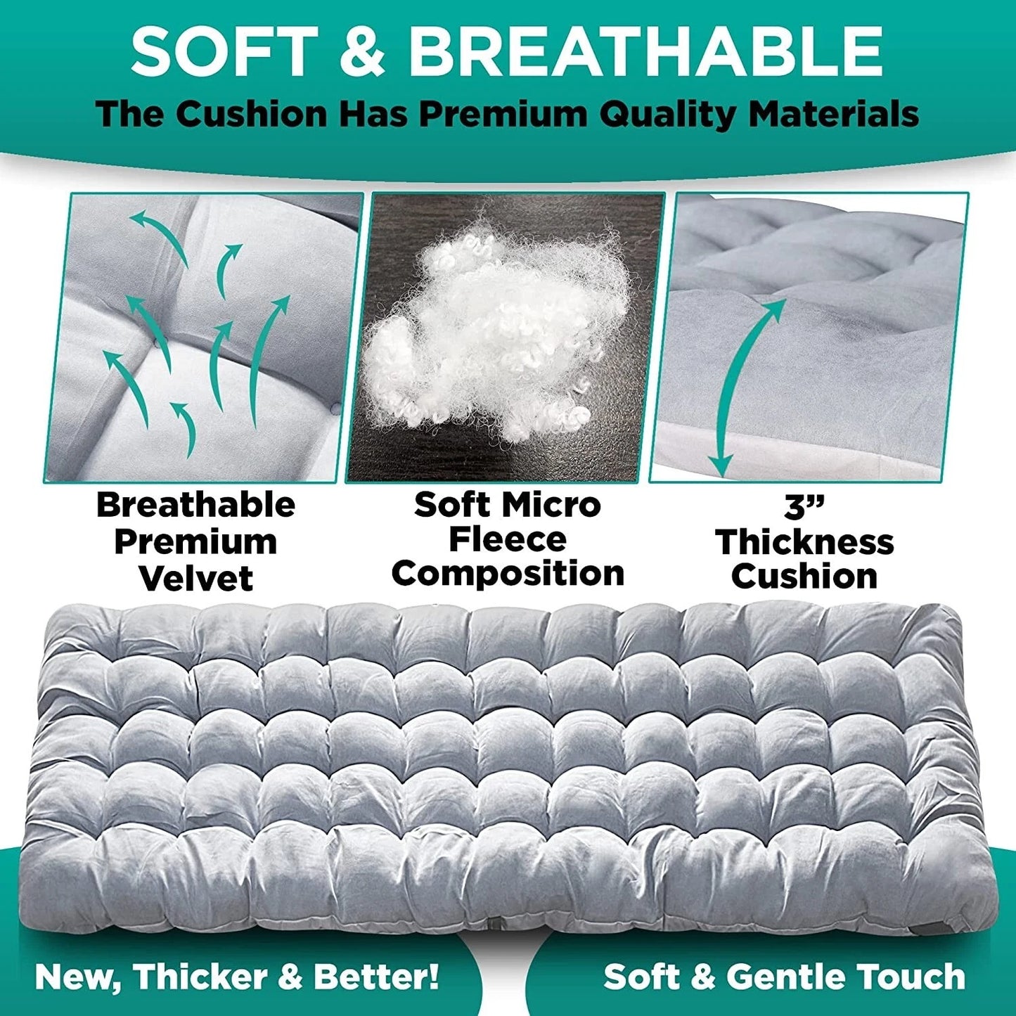 2 Pack Foldable Camping Mattress Pads 73 Inch Waterproof Bottom